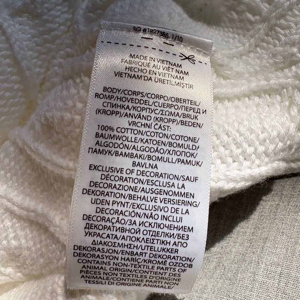 Ralph Lauren White Cable-Knit Button Cardigan - Picture 8 of 9